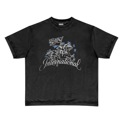 T-SHIRT "CAVALIER" - NOIR VINTAGE