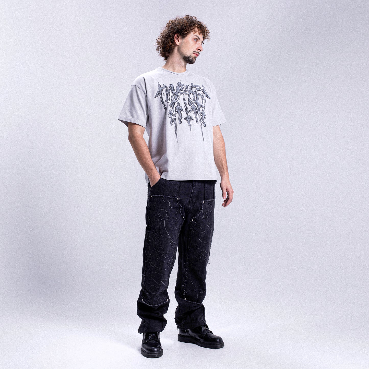 T-shirt "CHROME STARS" - Light Grey