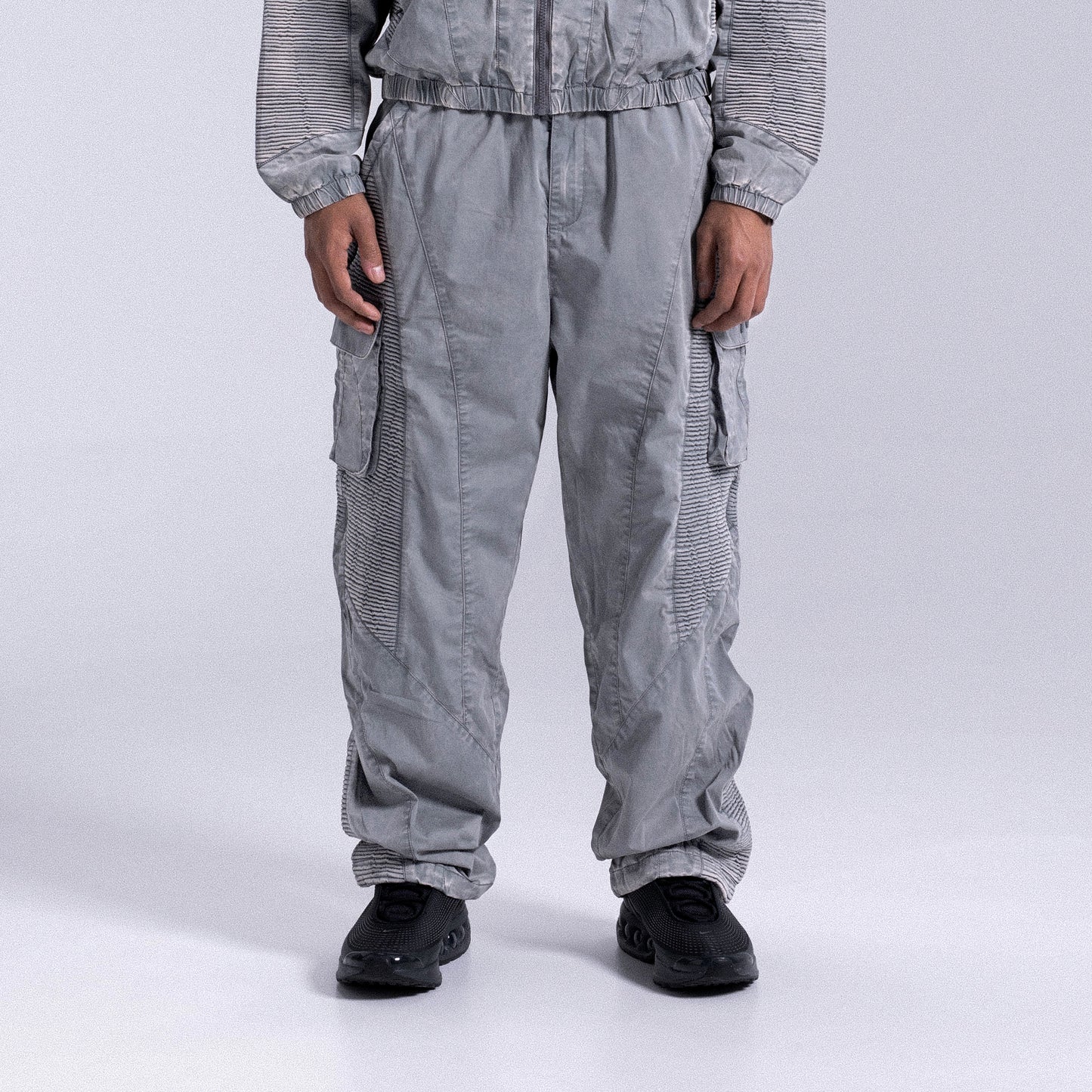 Track Pants "STRIPE" - Light Grey