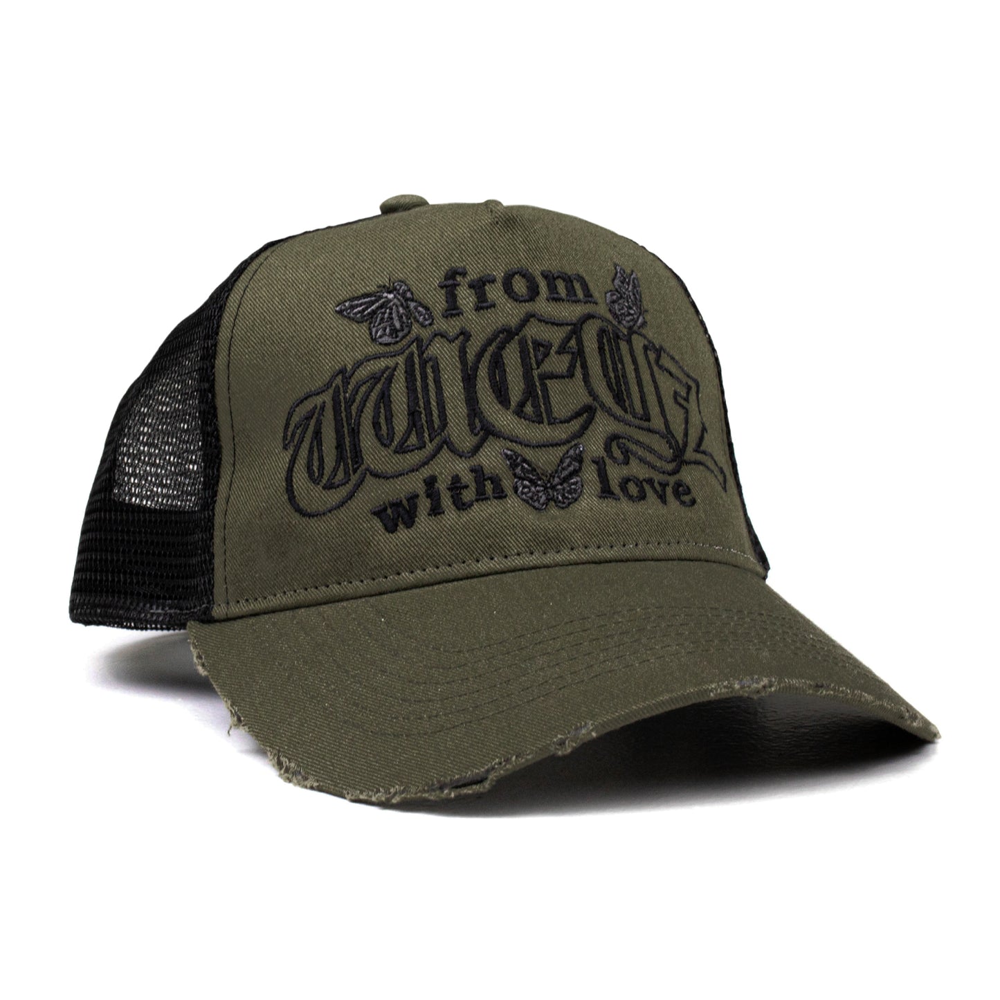 Trucker caps "From Weyz with Love" - Black/Khaki Green