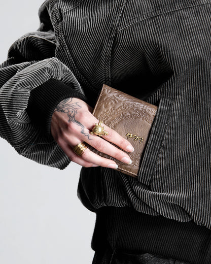 PORTEFEUILLE "ABYSSAL" CUIR VEGAN - MARRON VINTAGE