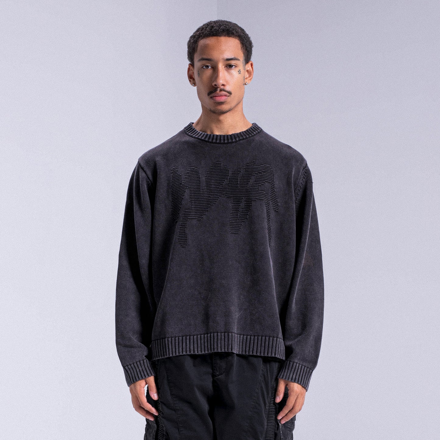 Knitwear "WAFFLE" Logo Weyz - Black