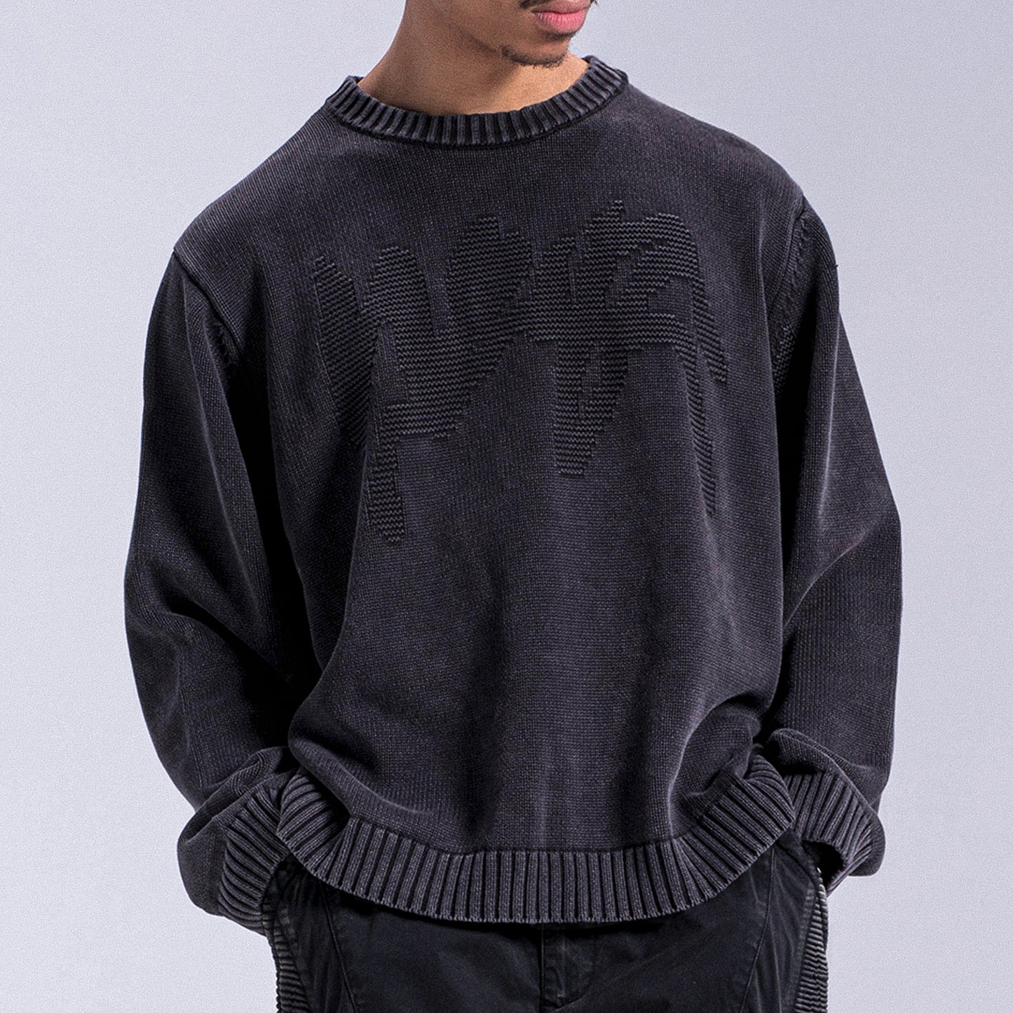 Knitwear "WAFFLE" Logo Weyz - Black