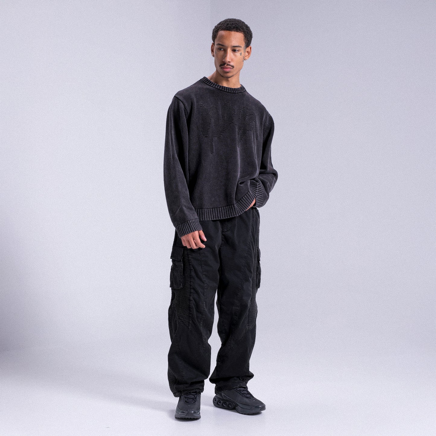 Knitwear "WAFFLE" Logo Weyz - Black