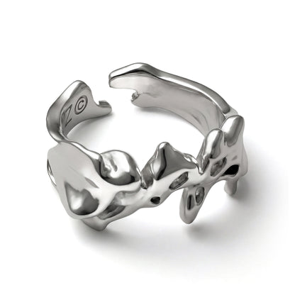 Bague ajustable "RELIC" - Chrome