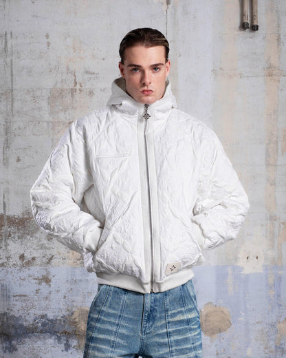 VESTE MATELASSÉE "MONOGRAM" - BLANC