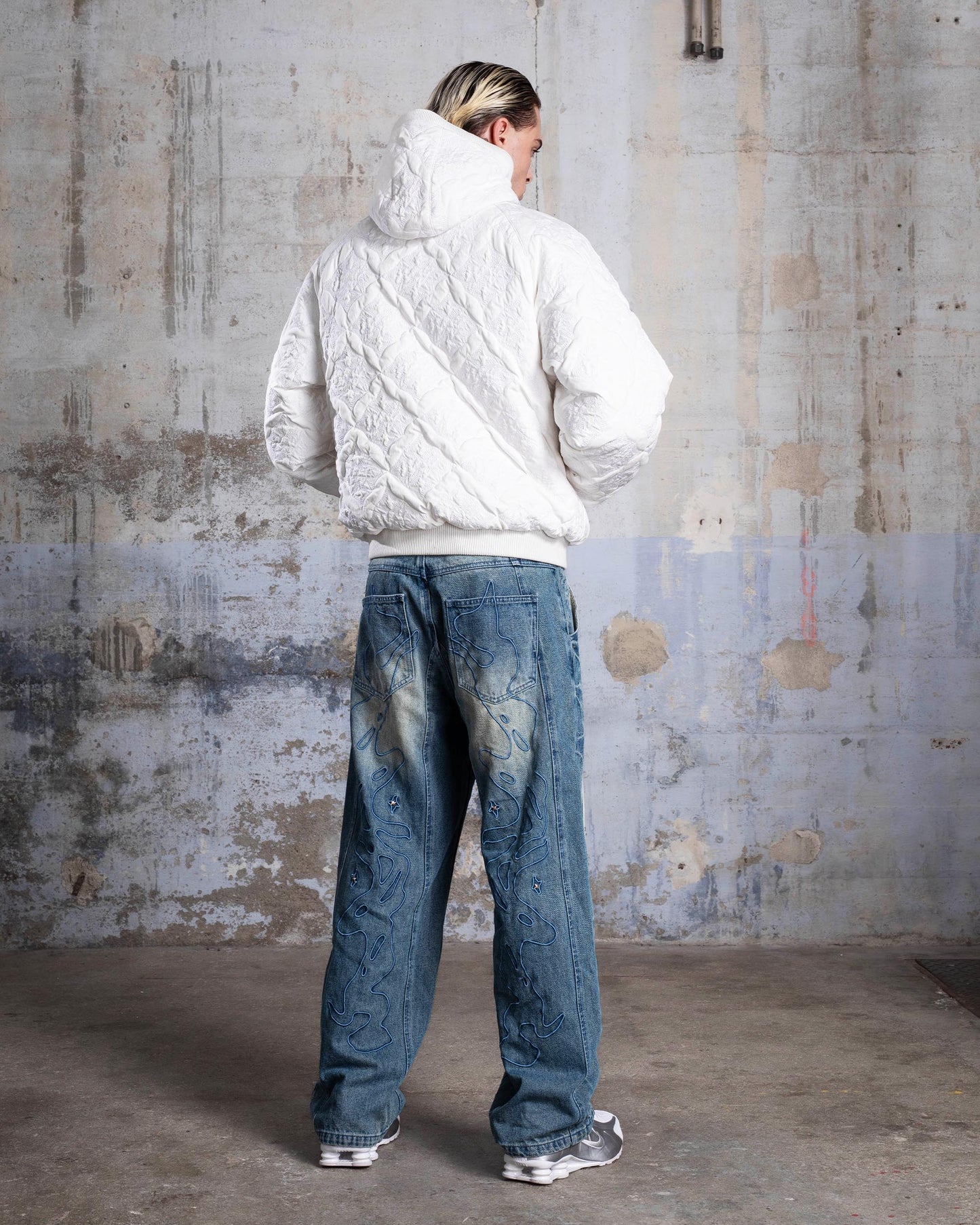 "MONOGRAM" PADDED JACKET - WHITE