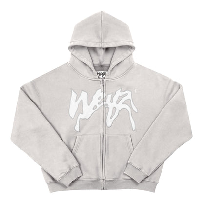 "PROPAGANDA" Zip Hoodie - Cream
