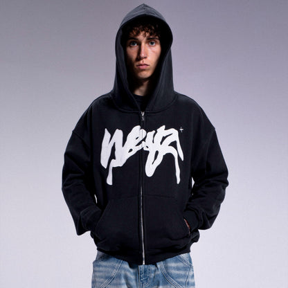 "PROPAGANDA" Zip Hoodie - Black