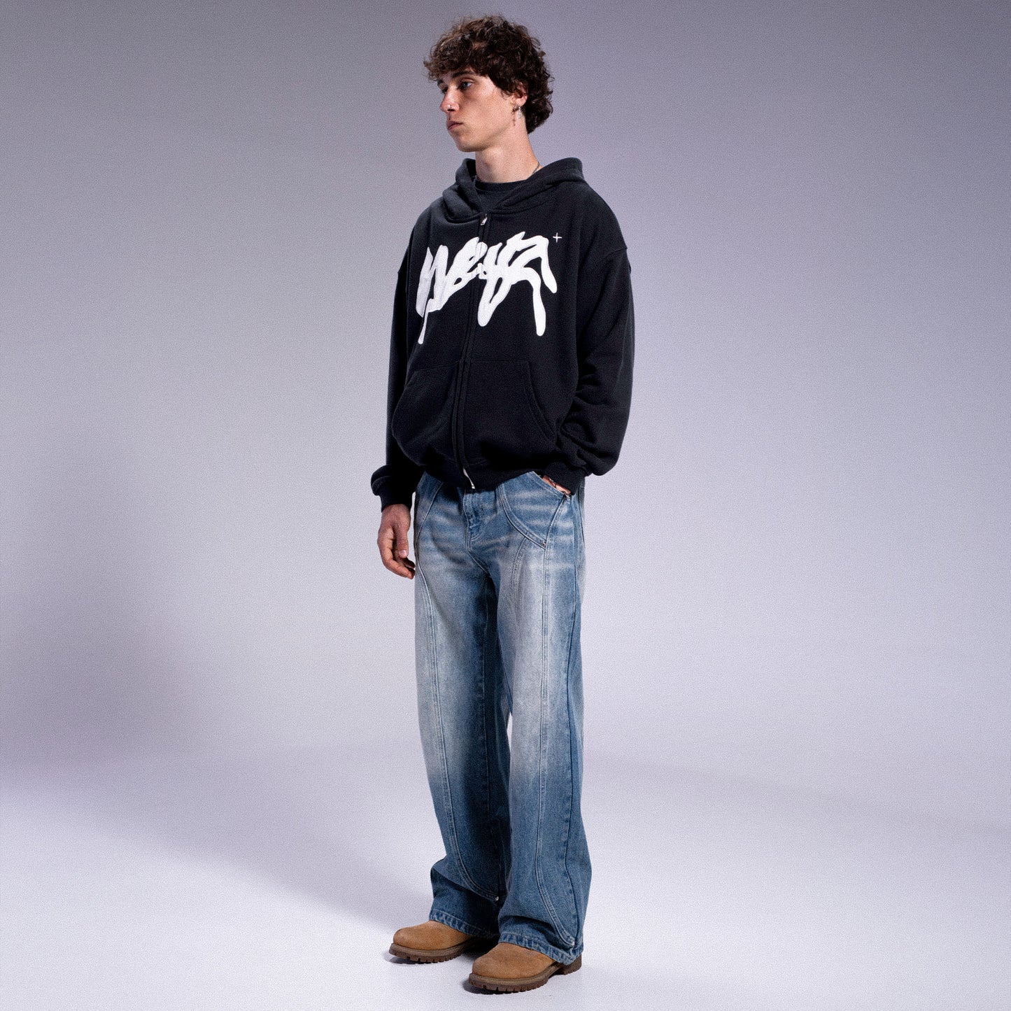 "PROPAGANDA" Zip Hoodie - Black