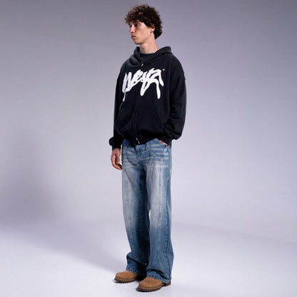"PROPAGANDA" Zip Hoodie - Black