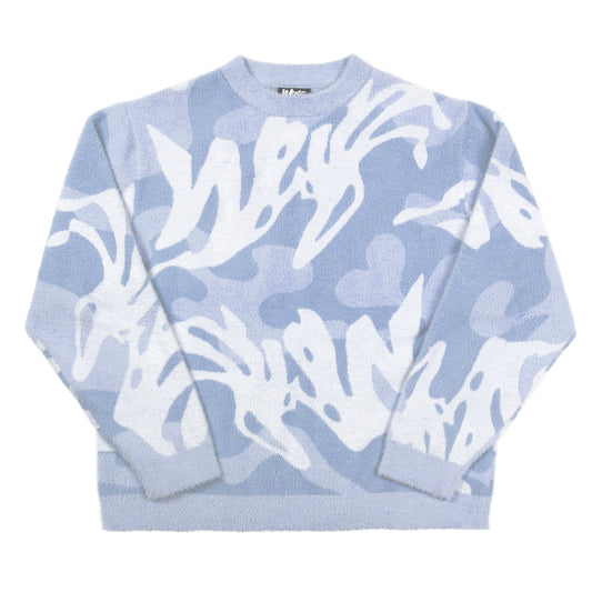 Knitwear fluffy - Bleu