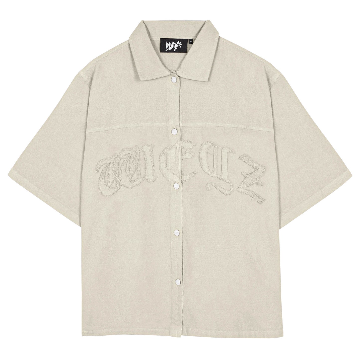 beige oversized summer shirt 100% cotton 230gsm weyz patch
